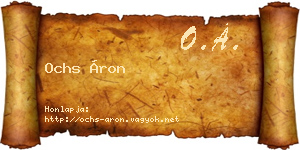 Ochs Áron névjegykártya